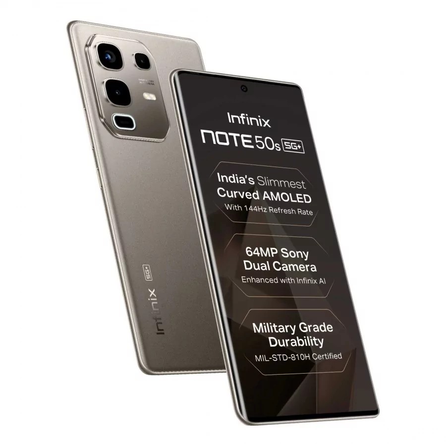 Infinix tilbyr Note 50s 5G+ i tre farger: Marine Drift Blue, Titanium Grey og Burgundy Red