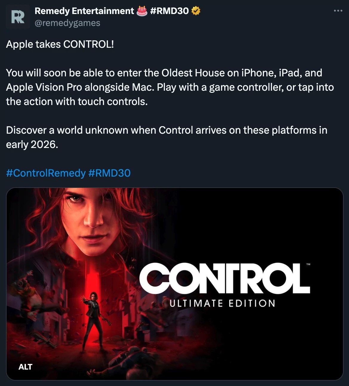 Remedy Entertainment opplyste bare at videospillet vil bli utgitt på de oppgitte plattformene tidlig i 2026.