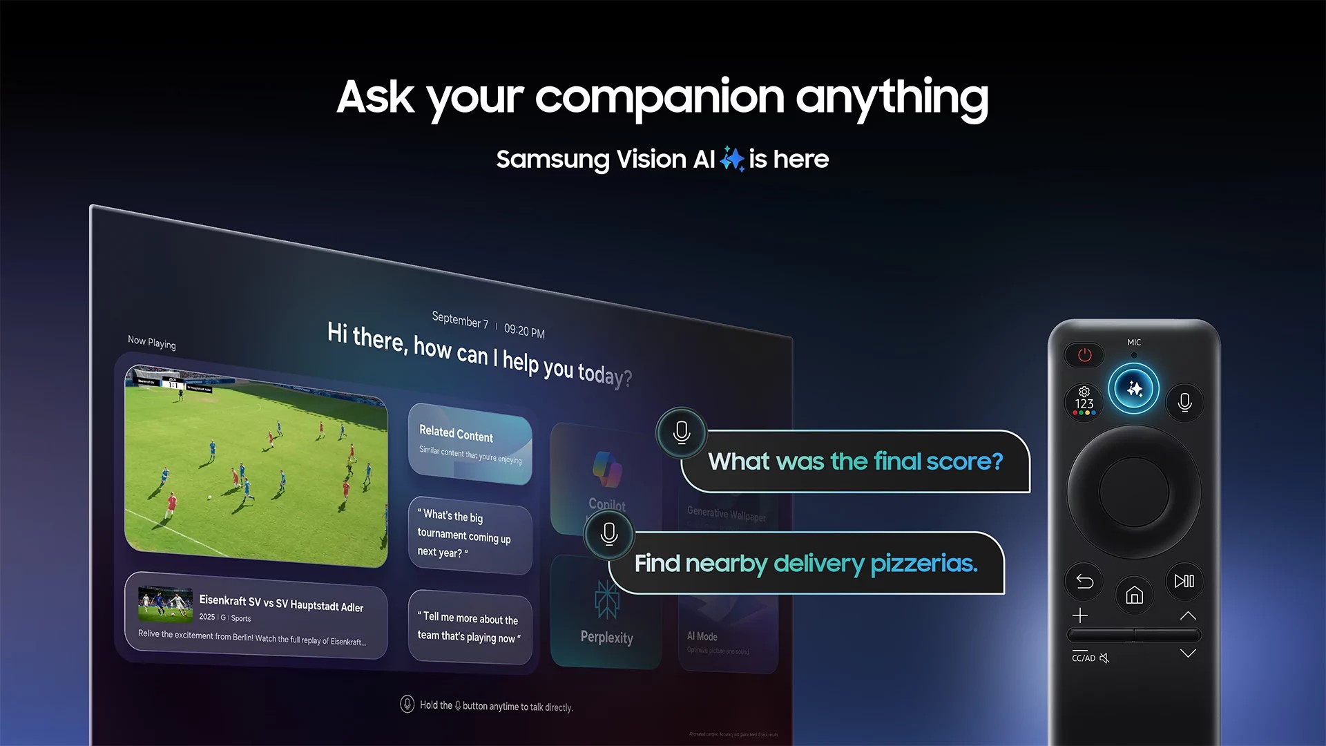 Essensen er at Vision AI Companion-teknologien, basert på den oppdaterte versjonen av den intelligente assistenten Bixby, er i stand til å engasjere seg i en livlig dialog med brukeren på naturlig språk, forstå konteksten i samtalen dypt og gi personlige svar.